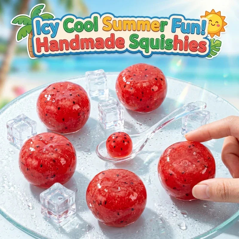 Handmade Watermelon Slushy Squishy Toy Soft Slow Rebound Stress Relief Squeeze Toy Realistic Fruit Simulation Model Adult Gift