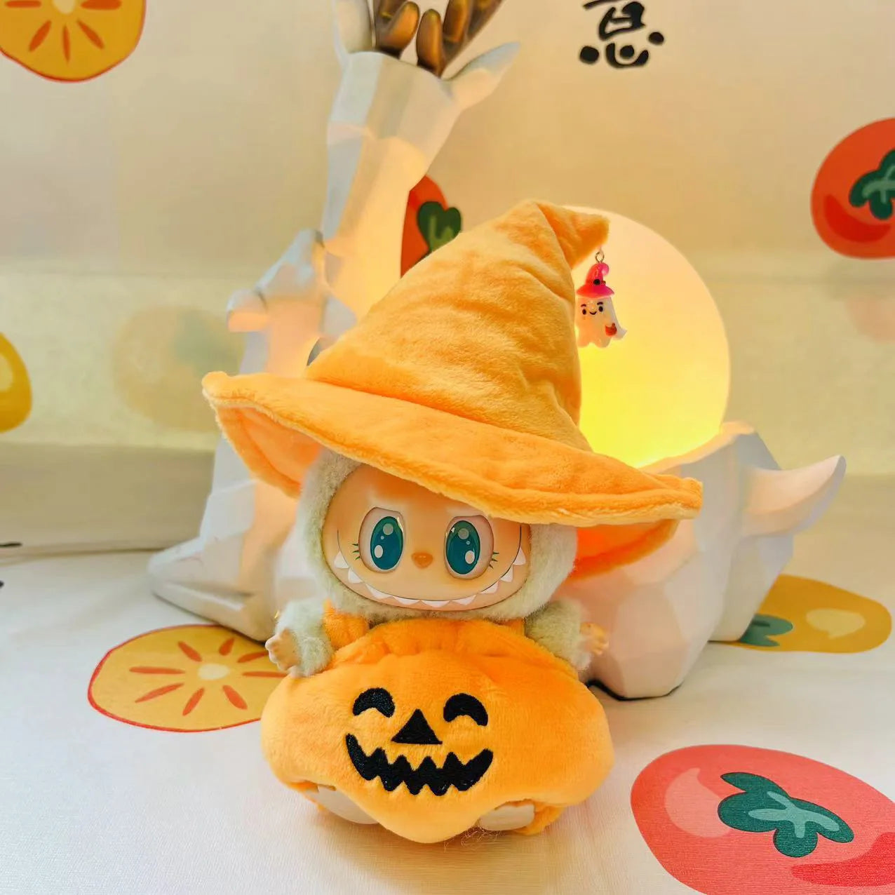 Labubu Keychain Halloween Pumpkin Onesie Doll Clothes Accessories Set Cute LABUBU Clothes Accessories Adorable Costumes