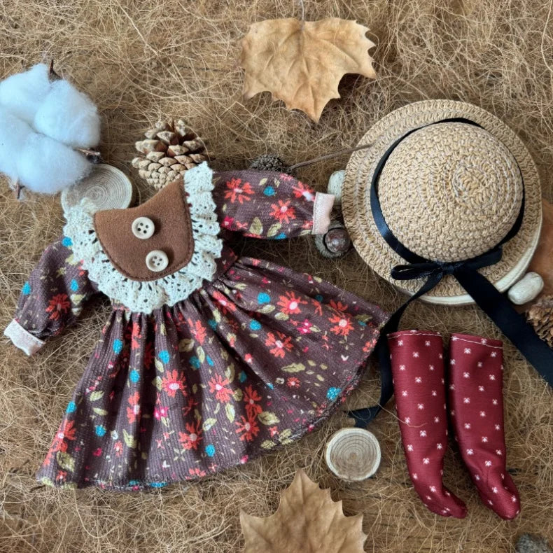 BJD Doll Clothes 30cm 1/6 Scale Winter Dress and Cute Hat Accessories for Girl's Gift Outfit