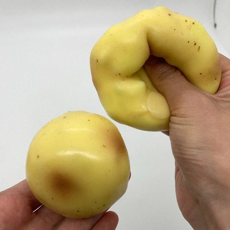 Crunchy Squishy Potato Stress Ball Fidget Toy Crispy Potato Squishy Squeeze Ball Handmade Round Blocks Filled ASMR for Adult