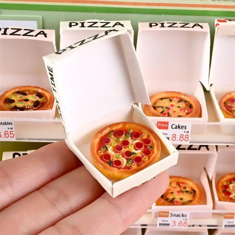 Cute 10PC Dollhouse Miniature Simulated Kitchen Food Toy Pizza Model Home Decor Kid Play Toy Micro Landscape Ornaments Gifts