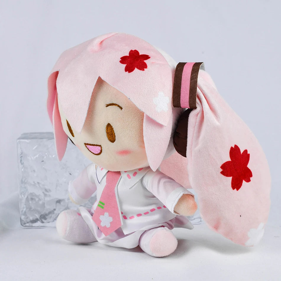 Cartoon 20cm Hatsune Miku Plush Doll Toy Anime sakura Miku snow Miku Character Kawaii Sitting posture Fufu Kids Christmas Gift