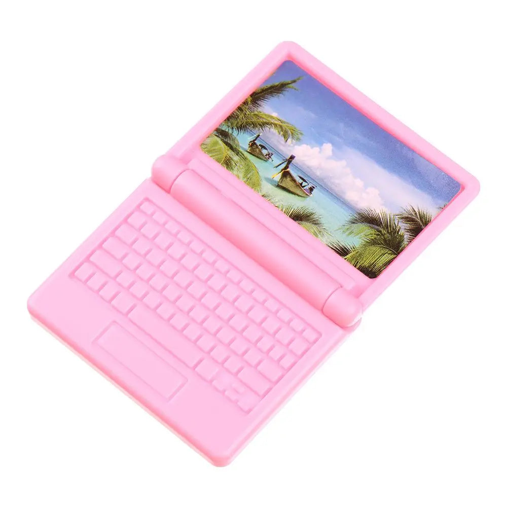 Dollhouse Miniature Modern Computer Foldable For Children Toy Furniture for Dolls Laptop Doll House Decoration Accessories
