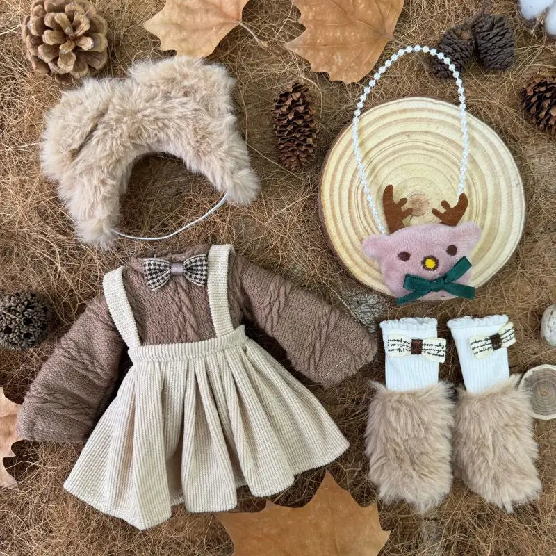 BJD Doll Clothes 30cm 1/6 Scale Winter Dress and Cute Hat Accessories for Girl's Gift Outfit