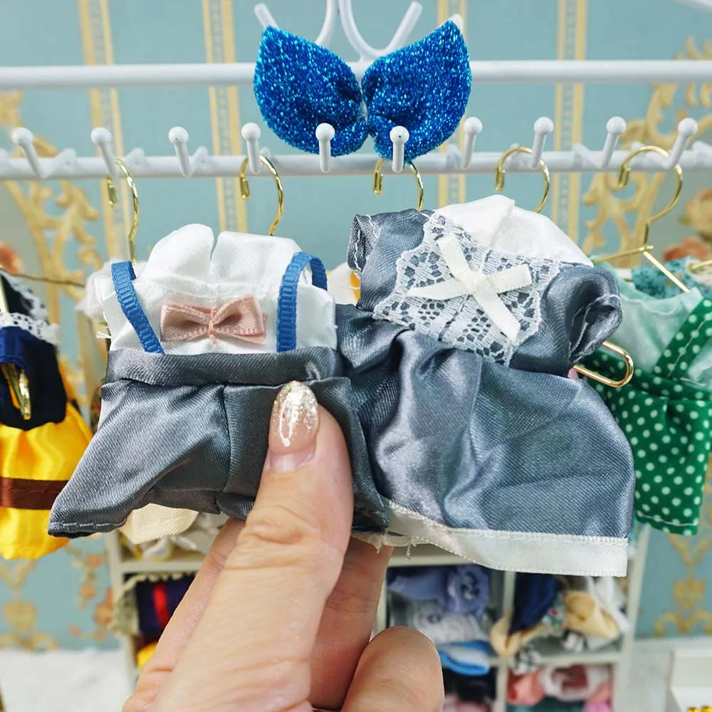 Dress Dollhouse Accessories 1:12 Forest Animal Family Clothes Fashion Daily Wear Casual Outfits Vest Shirt Skirt Pants  for Doll