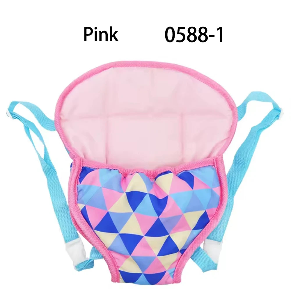 Dolls Out Going Carry Bag Backpack Strap Newborn Clothes Accessories Baby Doll Portable Toy Carrier Front Storage Birthday Gift