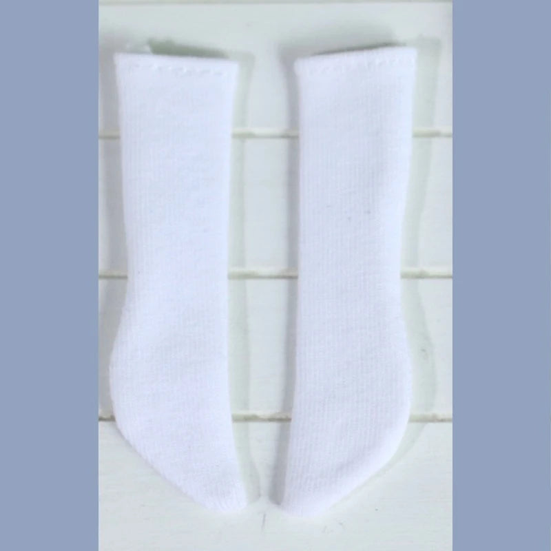 A Pair of Blyth Doll Lace Socks Cute Long White Sock for Blythe Licca Azone OB24 Pullip 1/6 Dolls Accessories Children Gifts