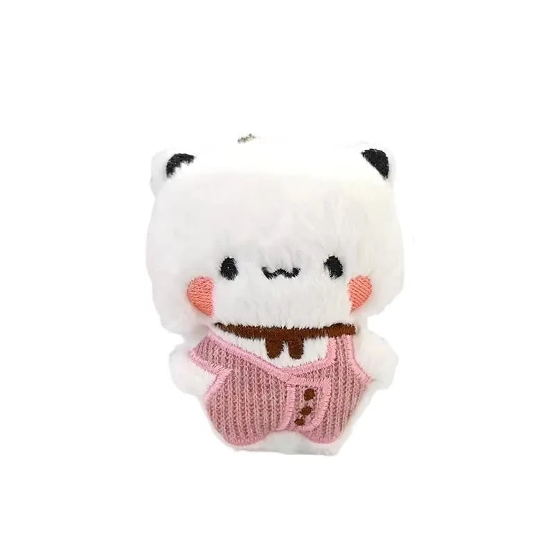 Cute Bubu and Yier Panda Plush Doll Keychain Soft Sleeping Buddy Kawaii Cartoon Bear Toy Car Sofa Decor Holiday Birthday Gift