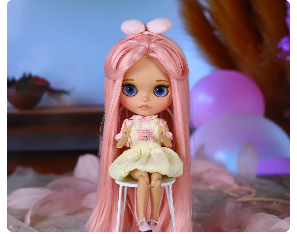 ICY DBS Blyth Doll BJD Joint Body Brown Skin Matte Face Cute Bow Doll 1/6 30cm Girl Gift Anime SD