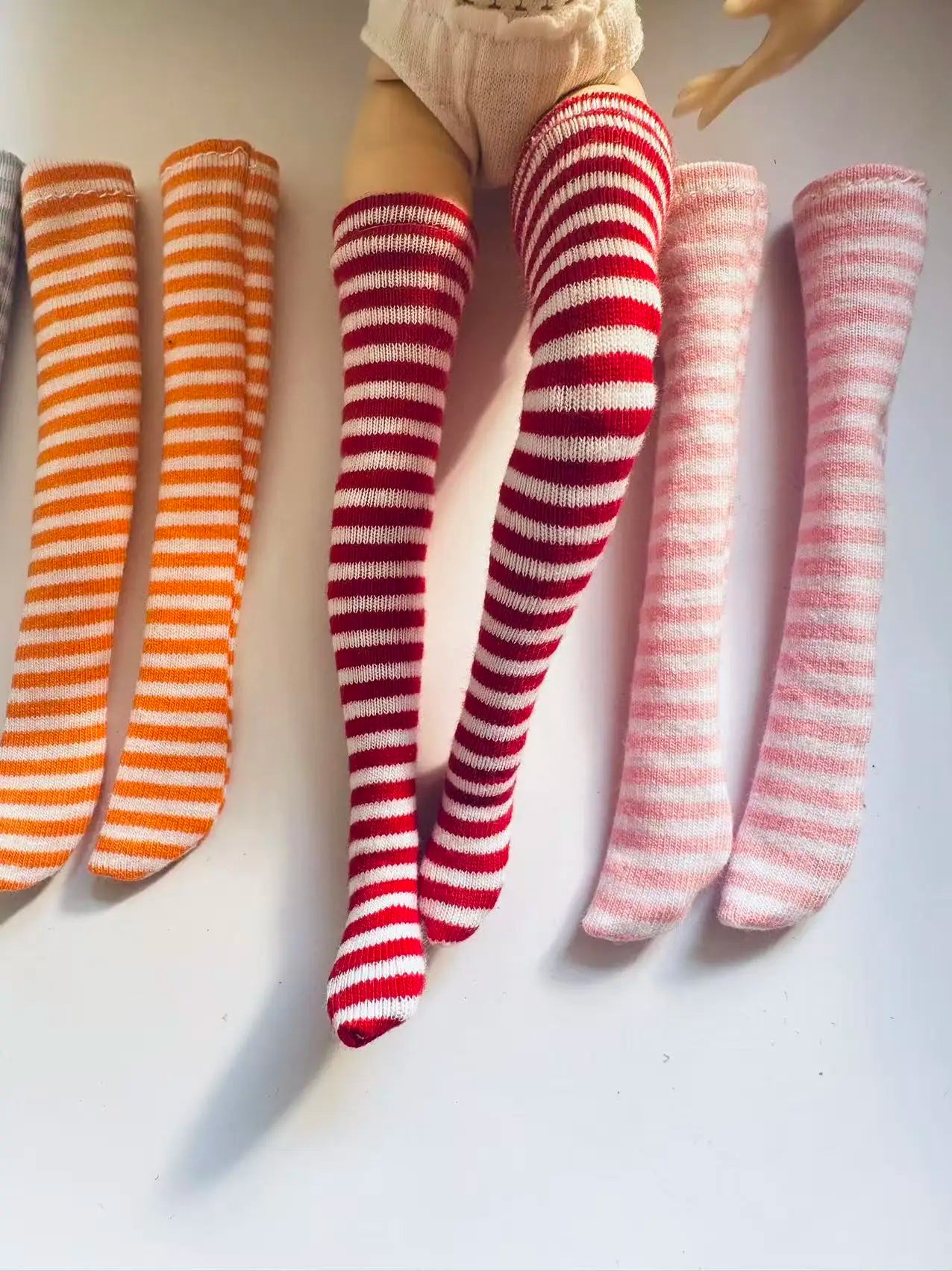 NEW handmade 1 Pair Candy Color Stripe Stocking Socks for Blyth, Azone 30cm dolls  OB, Momoko, Licca 1/6 Dolls Accessories