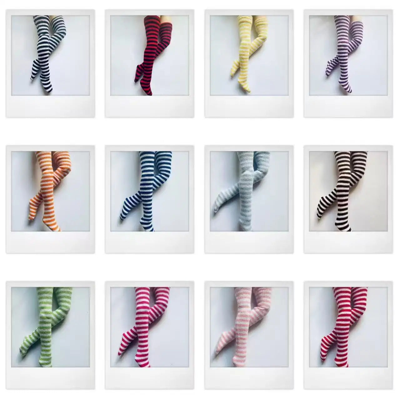 NEW handmade 1 Pair Candy Color Stripe Stocking Socks for Blyth, Azone 30cm dolls  OB, Momoko, Licca 1/6 Dolls Accessories