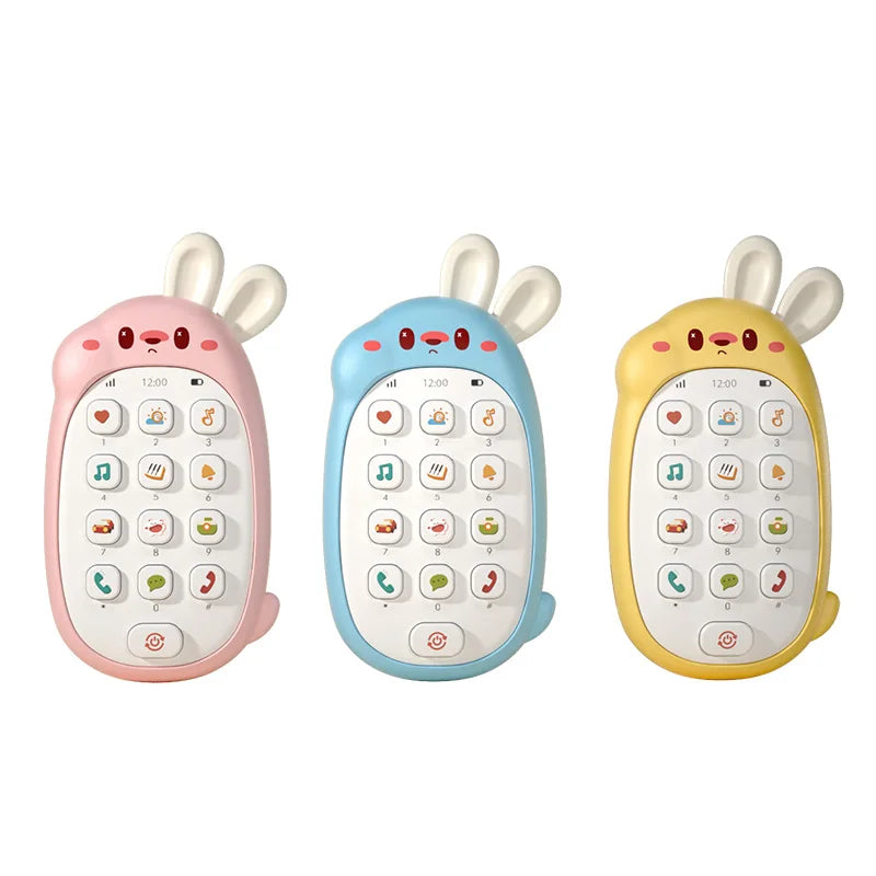 Children's rabbit toys mobile phones baby chewable puzzle multifunctional music phone male and female without battery