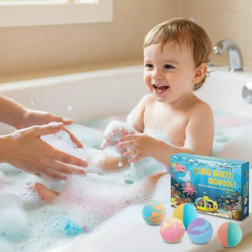 Kids Colorful Bath Bombs, Bath Color Fizzy Spa Balls Gift Set for Kids Bathtub Fun Relaxing Holiday Gift Toys for Kids Toddlers
