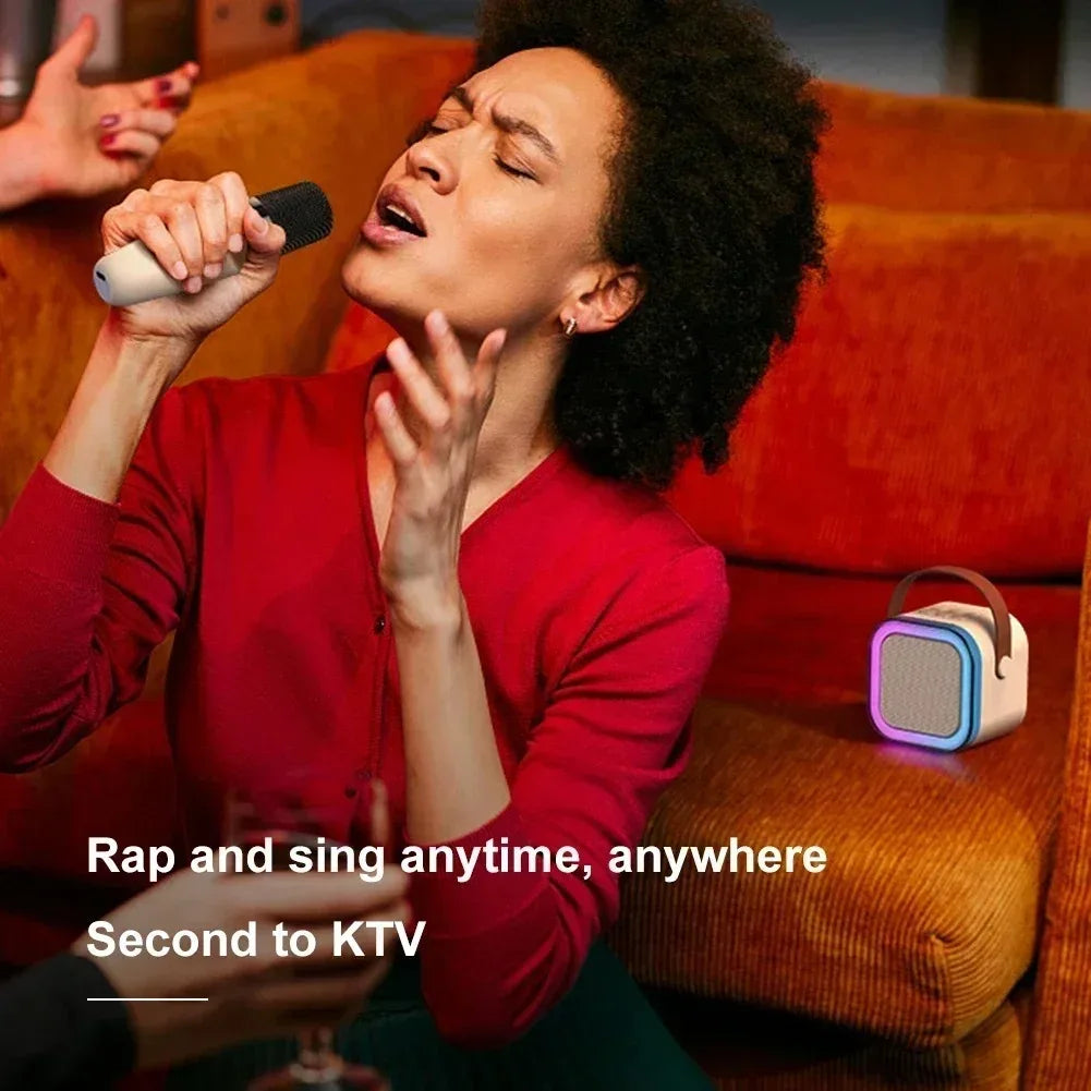 Karaoke Wireless Portable Bluetooth Speaker With Microphone Machine Mini Lamp Caixa De Som Sound Box Music Small Blootooth Mp3