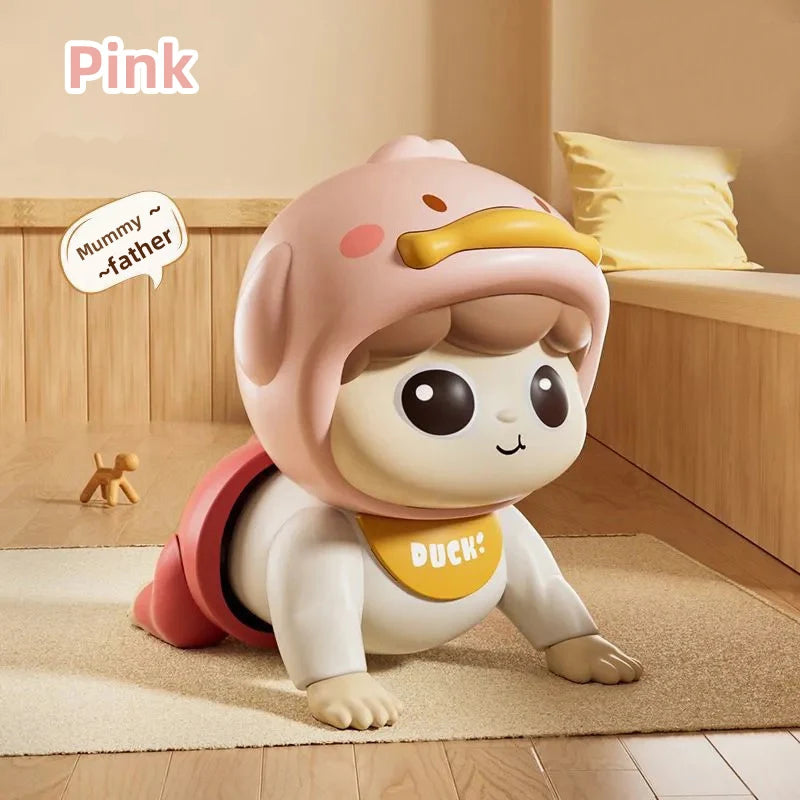 Music Crawling doll baby Toy, 0-1 Year Old, Learning Crawling Guidance and Head-Lifting Training soothing Toy, Children's Day Gi