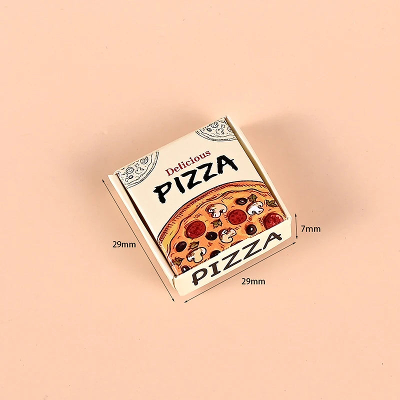 6pcs/set Dollhouse Miniature Pizza Or Packing Box Model Kitchen Food Decor Toy Doll House Accessories