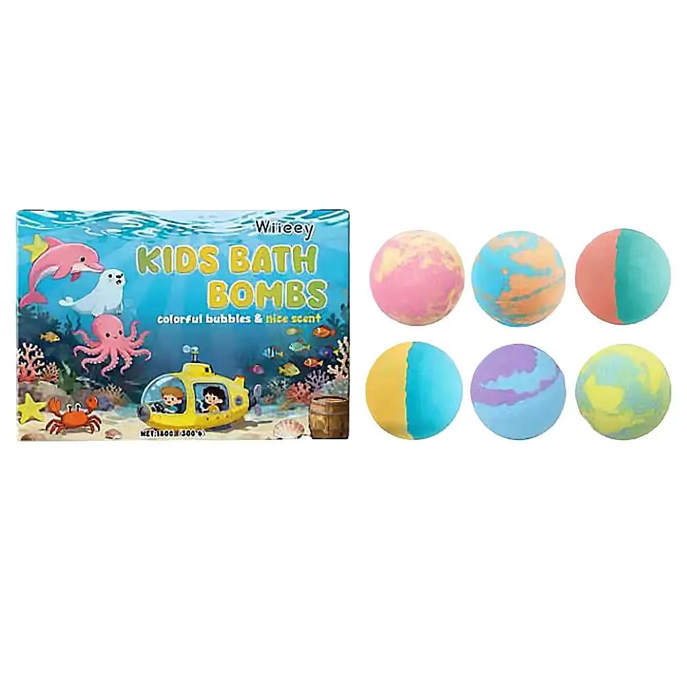 Kids Colorful Bath Bombs, Bath Color Fizzy Spa Balls Gift Set for Kids Bathtub Fun Relaxing Holiday Gift Toys for Kids Toddlers
