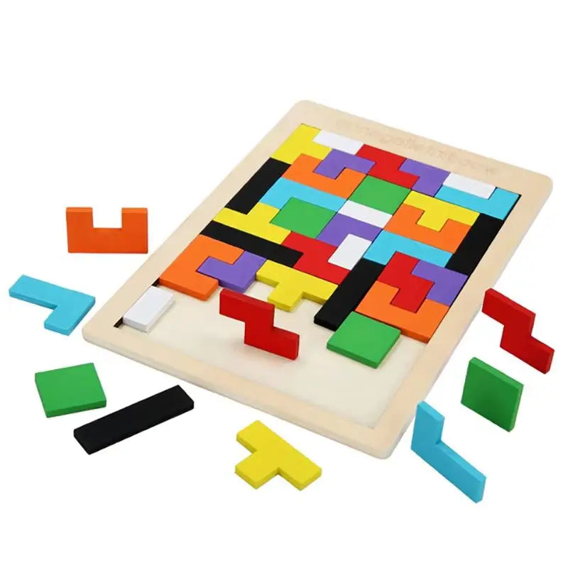 Colorful wooden puzzle toys Tangram Montessori materials children's puzzle toys Building blocks Children's learning toys