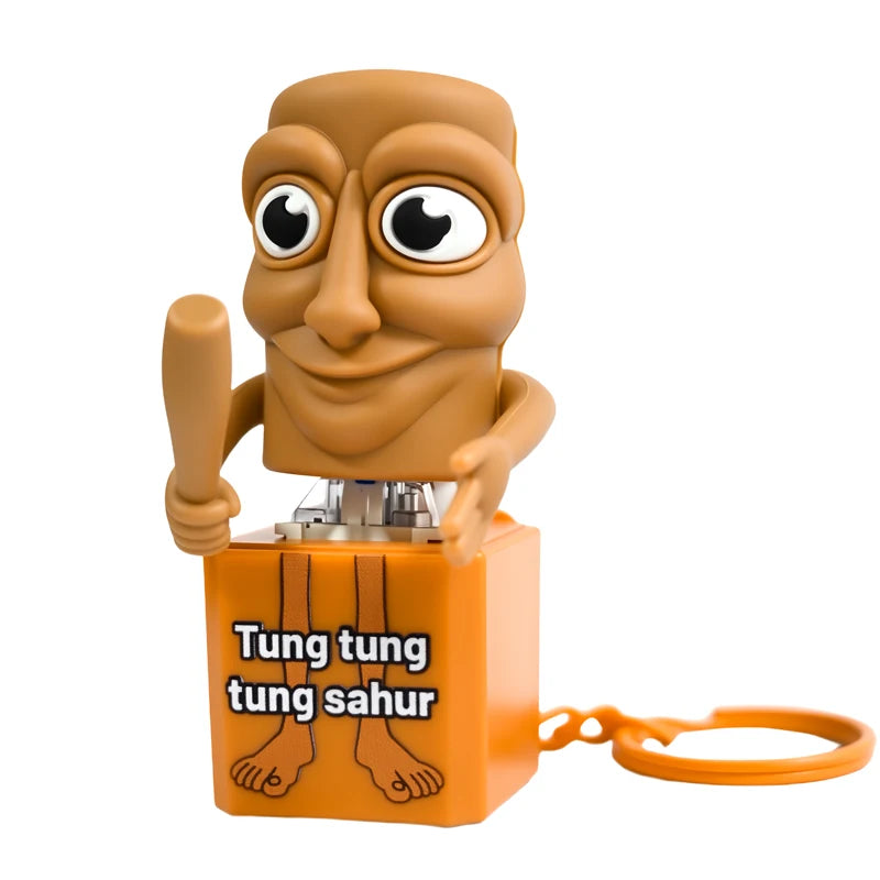 Tung tung tung Sahur Keychain Wooden Stick Man Button Keychain Luminous Pendant Anime Peripheral Decor Decor Gift Toys