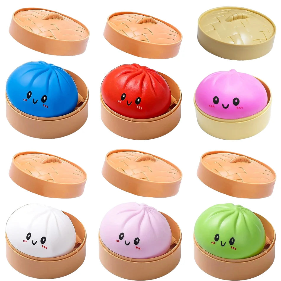 Blind Box Colorful Simulated Dumpling Squishy Relaxing Relieve Anxiety Antistress Enhance Happiness Rebound Squeeze Reliever Toy