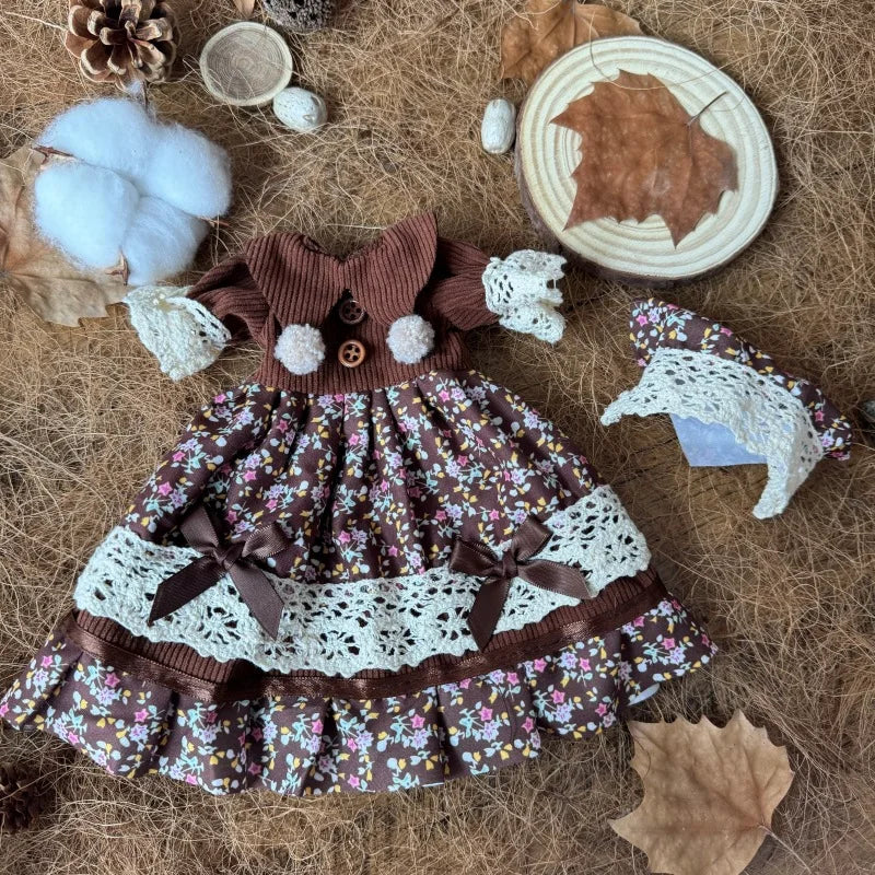 BJD Doll Clothes 30cm 1/6 Scale Winter Dress and Cute Hat Accessories for Girl's Gift Outfit