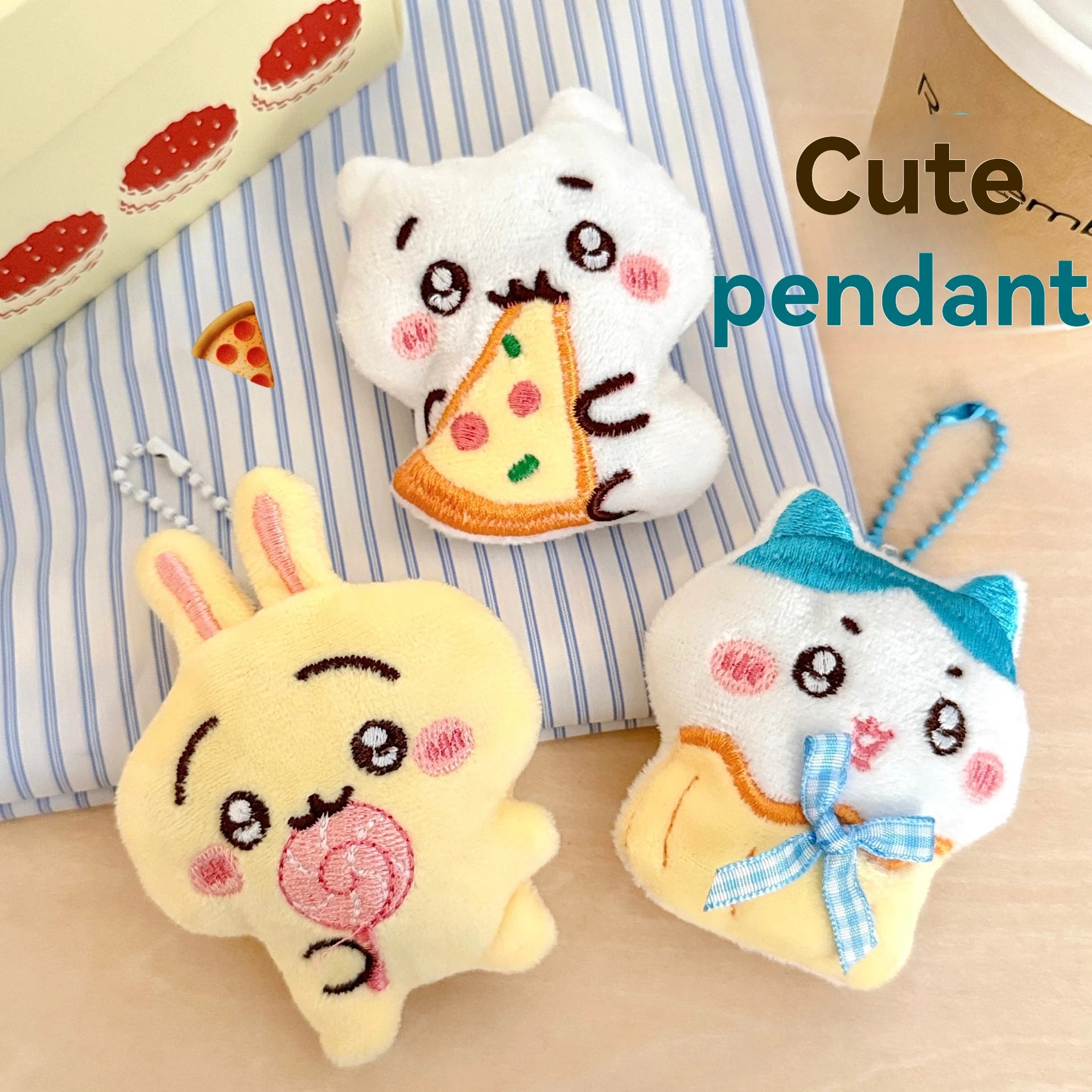 1/3 Pcs Chiikawa Cute Plush Cartoon Doll Pendant Brooch Backpack Keychain Decoration Pendant