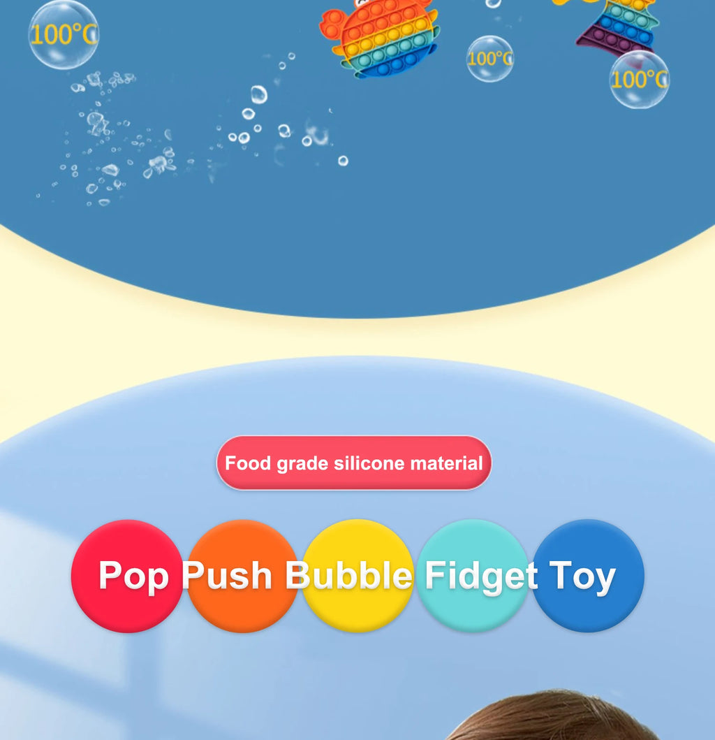 Rainbow Pop Push Bubblle Fidget Anti Stress Relief Toys for Adult Children Special Needs Sensory Toys Interactive Toys for Kids