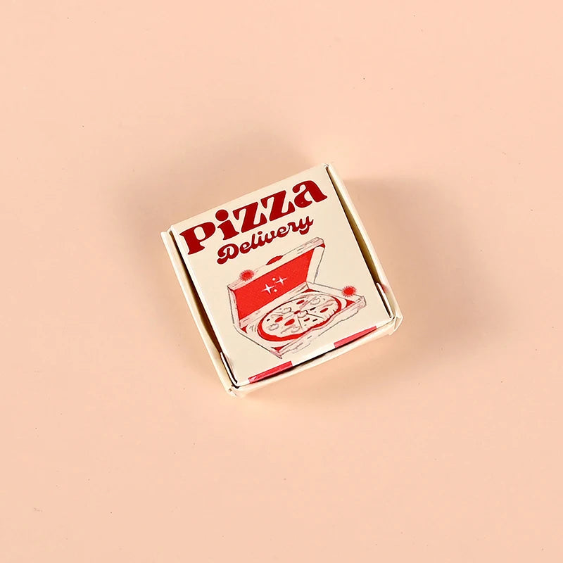 6pcs/set Dollhouse Miniature Pizza Or Packing Box Model Kitchen Food Decor Toy Doll House Accessories