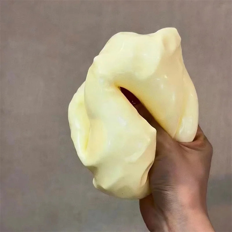 Big Cheese Cube Stress Squeeze Ball Shapeable Moldable Non-Bounce Fidget Toy ASMR Sensory Relaxing Toy Anxiety Relief Gadget