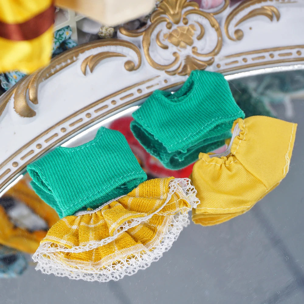 Dress Dollhouse Accessories 1:12 Forest Animal Family Clothes Fashion Daily Wear Casual Outfits Vest Shirt Skirt Pants  for Doll
