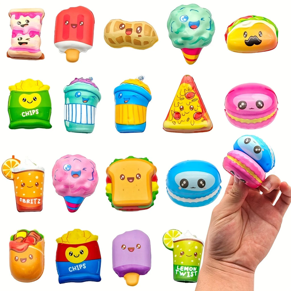 12pcs Mini Squeeze Toys, School and Birthday Gift Pack with Various Food &Fries Slow-Rising Squishy Toys,Random Styles Christmas