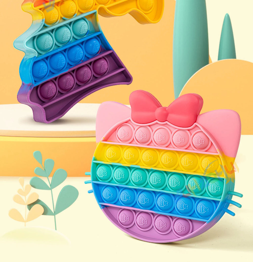 Rainbow Pop Push Bubblle Fidget Anti Stress Relief Toys for Adult Children Special Needs Sensory Toys Interactive Toys for Kids