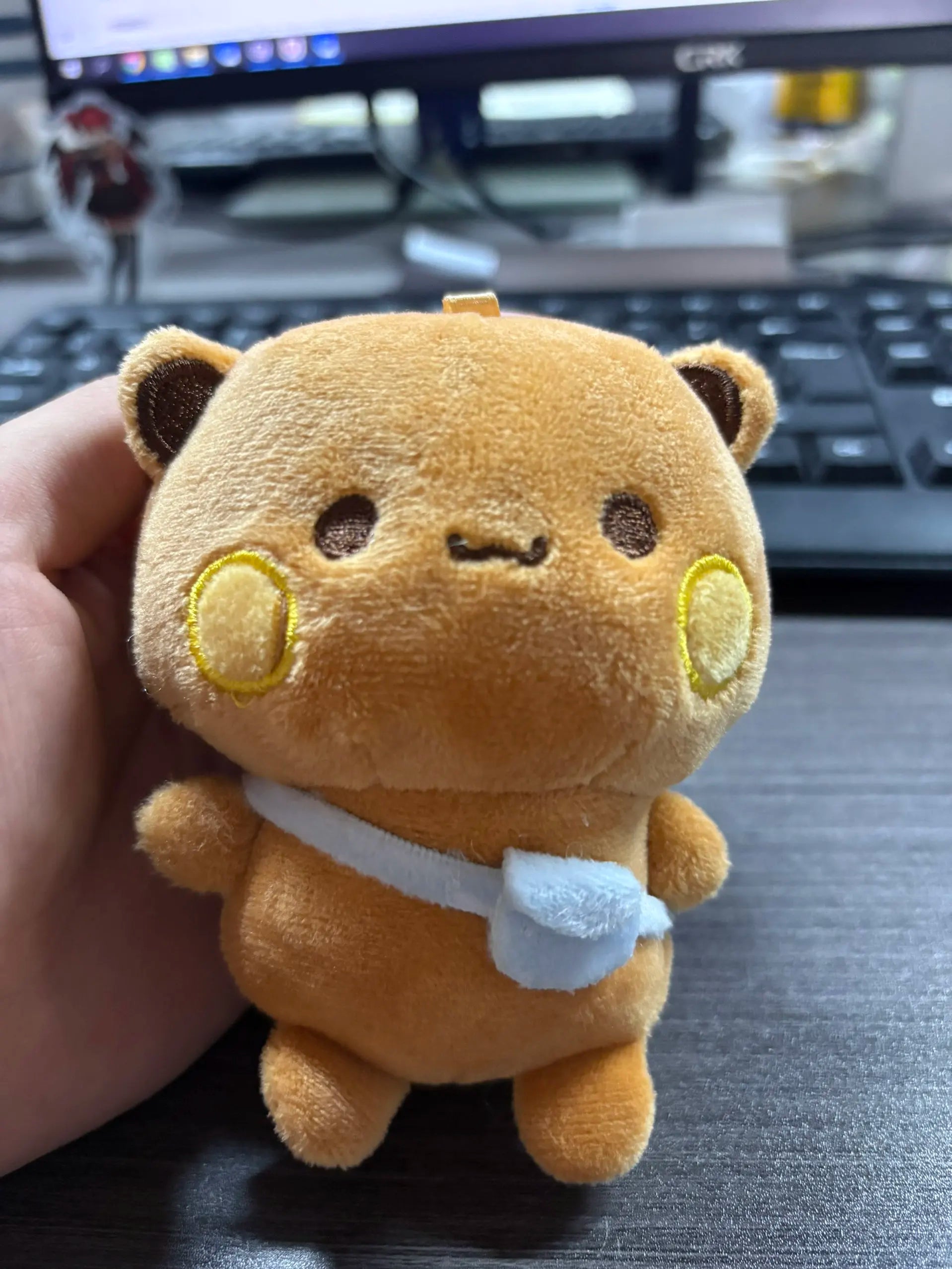 Cute Bubu and Yier Panda Plush Doll Keychain Soft Sleeping Buddy Kawaii Cartoon Bear Toy Car Sofa Decor Holiday Birthday Gift