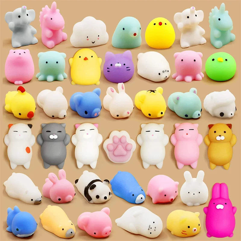 50-5PCS Mochi Squishies Kawaii Anima Squishy Toys For  Antistress Ball Squeeze Party Favors Stress Relief Toys For Birthday