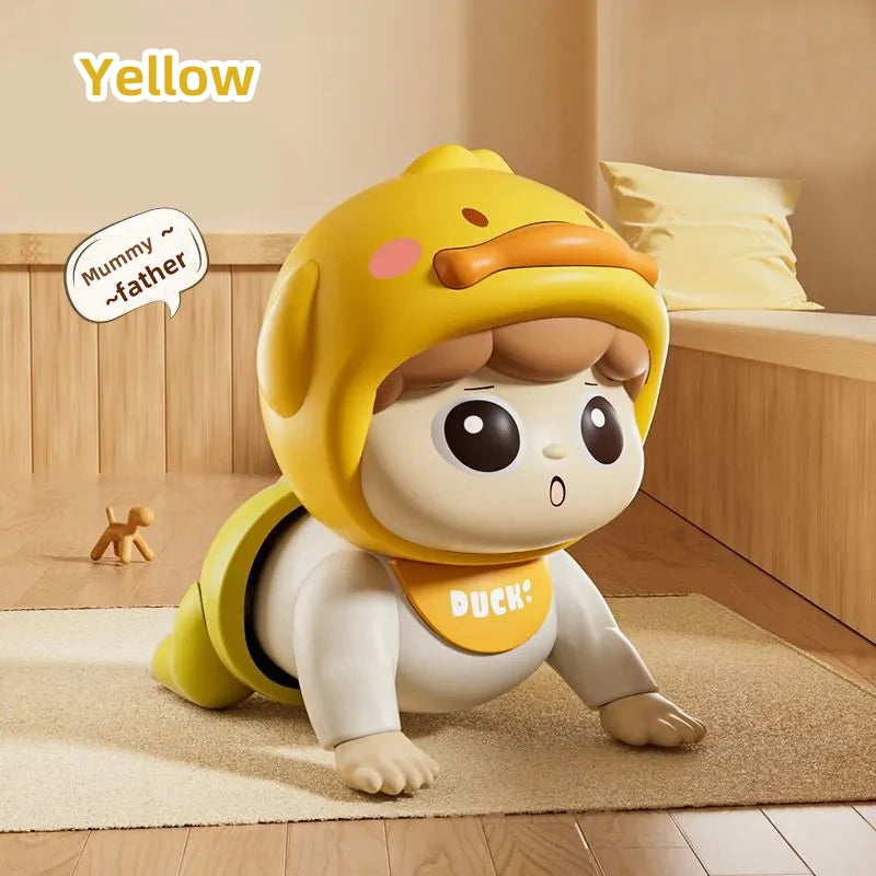 Music Crawling doll baby Toy, 0-1 Year Old, Learning Crawling Guidance and Head-Lifting Training soothing Toy, Children's Day Gi